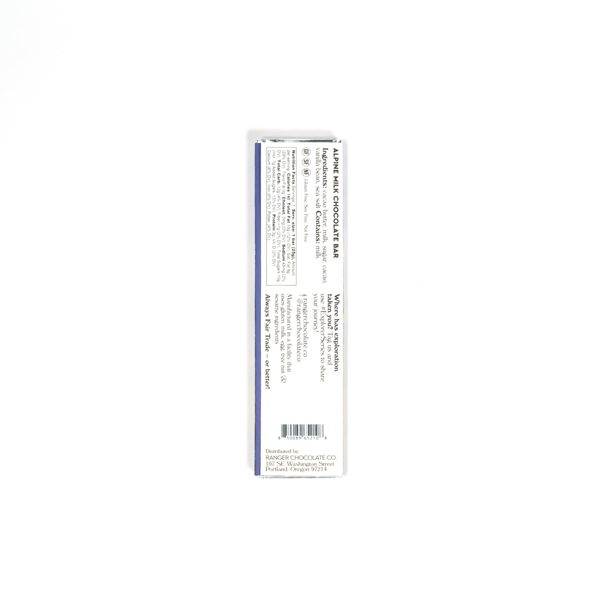 Explorer Series, Alpine Milk Chocolate Bar